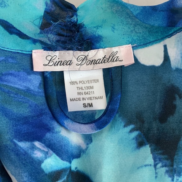 Linea donatella small / medium tie turquoise robe silk - Picture 3 of 3